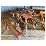 Vintage Industrial Items, Including Fan, chain bin