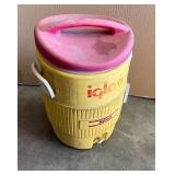 Igloo 5-Gallon Yellow Water Cooler with Lid and Ha