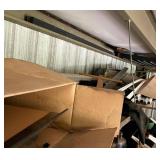 Shelf Lot With Old Car Windshield and Miscellaneou