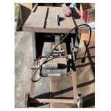 Rustic Metal Table Saw with Electric Motor