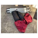 Collapsible Canopy Frame with Damaged Red Canopy C