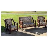 Three-Piece Wood-Framed Upholstered Furniture Set