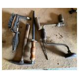 Hand Tools Including Brace Drill and File