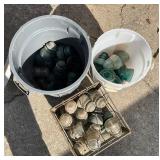 Vintage Glass Telephone Insulators in Mixed Colors