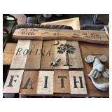 Garden Decor Craft Lot With Wooden Signs and Decor