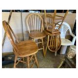 Wooden and Plastic Chairs, Including Bar Stools