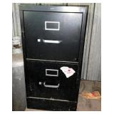 Two-Drawer Black Metal Filing Cabinet