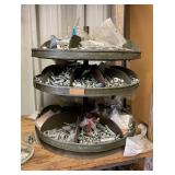 Metal Rotating Hardware Organizer with Multiple Co