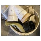 PVC Pipe Fittings and Hose in Plastic Bucket