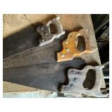 Three Vintage Handsaws with Wooden Handles