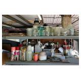 Glass Jars, Paint Supplies, and Workshop Items