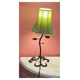 Green Beaded Table Lamp with Metal Base