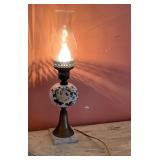 Electric Hurricane Table Lamp with Glass Globe and