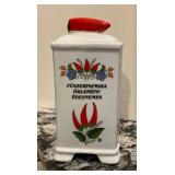 Decorative Ceramic Paprika Container with Lid and