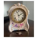 Royal Bonn La Cherez Porcelain Mantel Clock with F