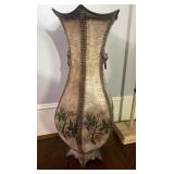 Hexagonal Metal Decorative Pot with Grape and Vine