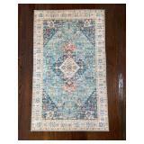59' x 36' Rubber-Backed Area Rug with Geometric Fl