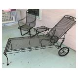 Outdoor Metal Mesh Patio Furniture Set with Chaise