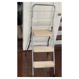 Three-Step Metal Folding Ladder with Plastic Steps