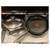 Cookware Including T-fal, Blue Diamond, and Stainl