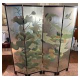 Decorative Crafts Four-Panel Hand-Painted Room Div