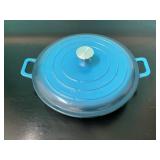 Amazon Basics Blue Enameled Cast Iron Covered Cass