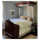 Victorian carved Mahogany Bed Wood Detailing and T