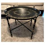 Black and Gold Decorative Folding Tray Table with
