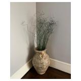 Large Decorative Terra-Cotta Vase With Handles and
