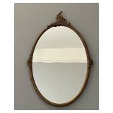 Oval Wall Mirror with Ornate Gold Gilded Frame, Ap