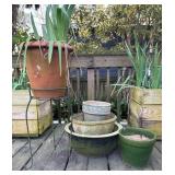 Garden Pots with Stand Including Terracotta and Gr