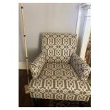 Modern Armchair with Geometric Upholstery and Turn