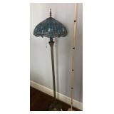 Tiffany-Style Stained Glass Floor Lamp with Bronze