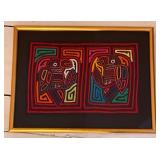 Hand-Stitched Fabric Art Featuring Bird Motif Sou