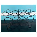 Black Wrought Iron Tabletop Wine Rack for Four Bot
