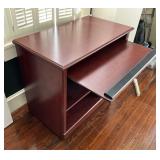 Mahogany Finish Computer Desk With Slide-Out Keybo