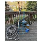 Gardening and Outdoor Items Including Hose, Tools,