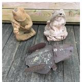Frog-Themed Decorative Items Including Statues and