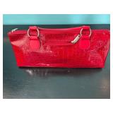 Primal State Red Faux Crocodile Insulated Handbag