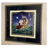 Framed Artwork Titled 'The Owl & the Pussycat' by