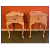 Wooden Side Tables with Single Drawer and Distress