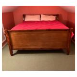 Wooden King-Size Bed Frame With Sleigh Design