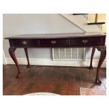 Mahogany Console Table with Carved Details and Bal