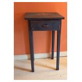Rustic Wooden Side Table with Single Drawer in Dis