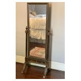 Victorian-Style Cheval faux Brass Mirror with Adju