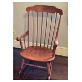 Wooden Spindle-Back Rocking Chair with Turned Legs