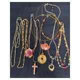 Diverse Necklace Lot With Mixed Materials and Styl