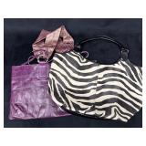 Two Handbags: Falor Purple Leather and Fontanina Z