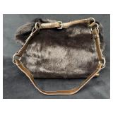 David & Scotti Faux Fur Bag With Leather Accents