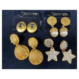 Four Pairs of Bold Clip-On Earrings by S.Robin in